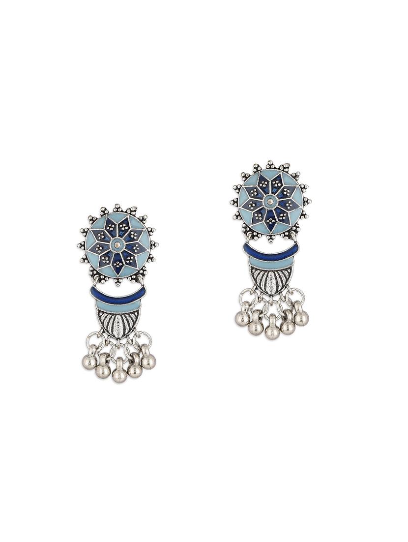silver plated drop earring - 18072008 - Zoom Image - 0