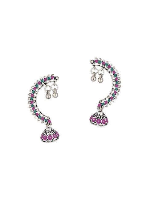 silver plated drop earring - 18072009 - Standard Image - 0