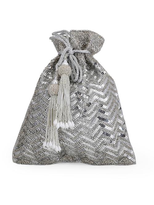 silver silk regular potli - 18072616 -  Standard Image - 0