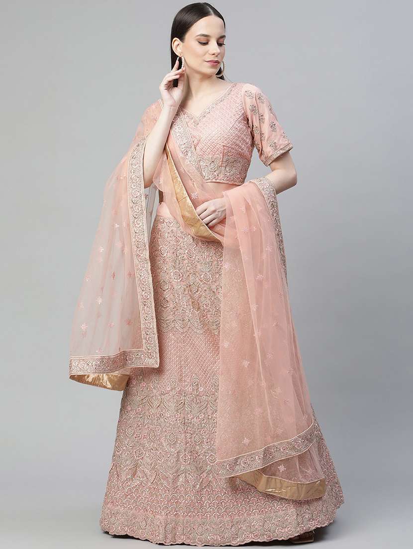 embroidered a-line lehenga