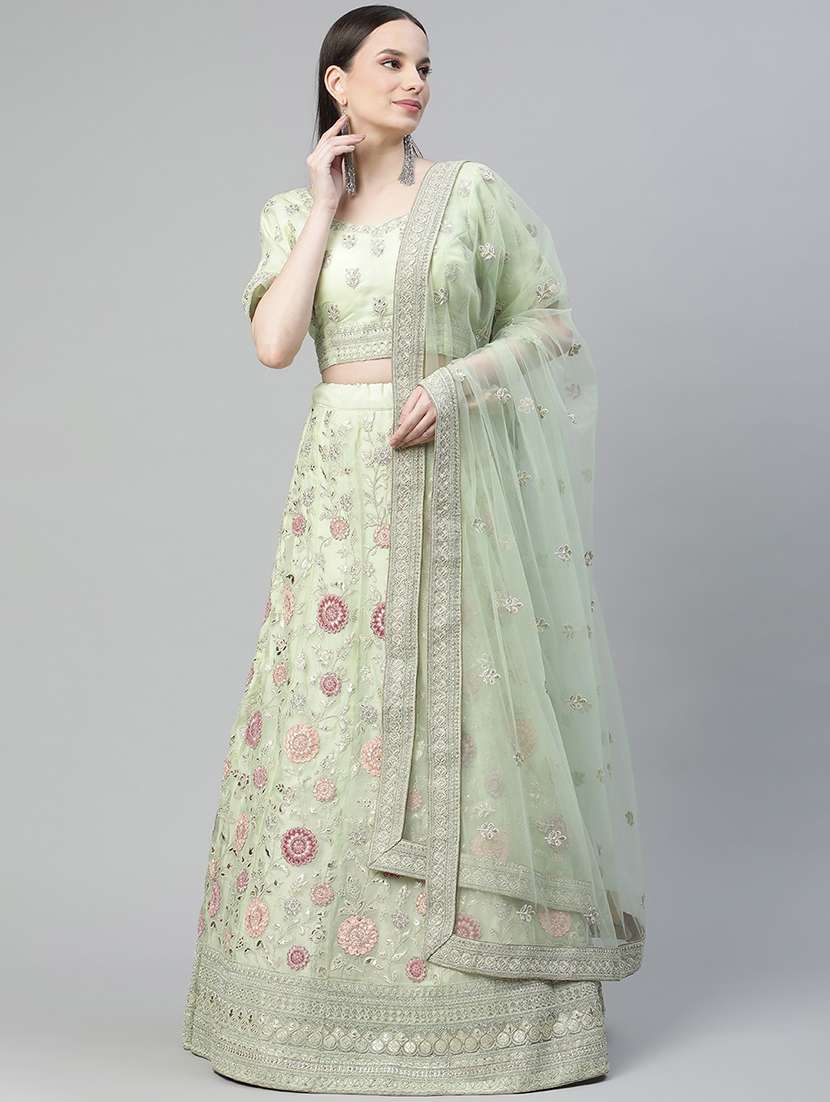 embroidered a-line lehenga