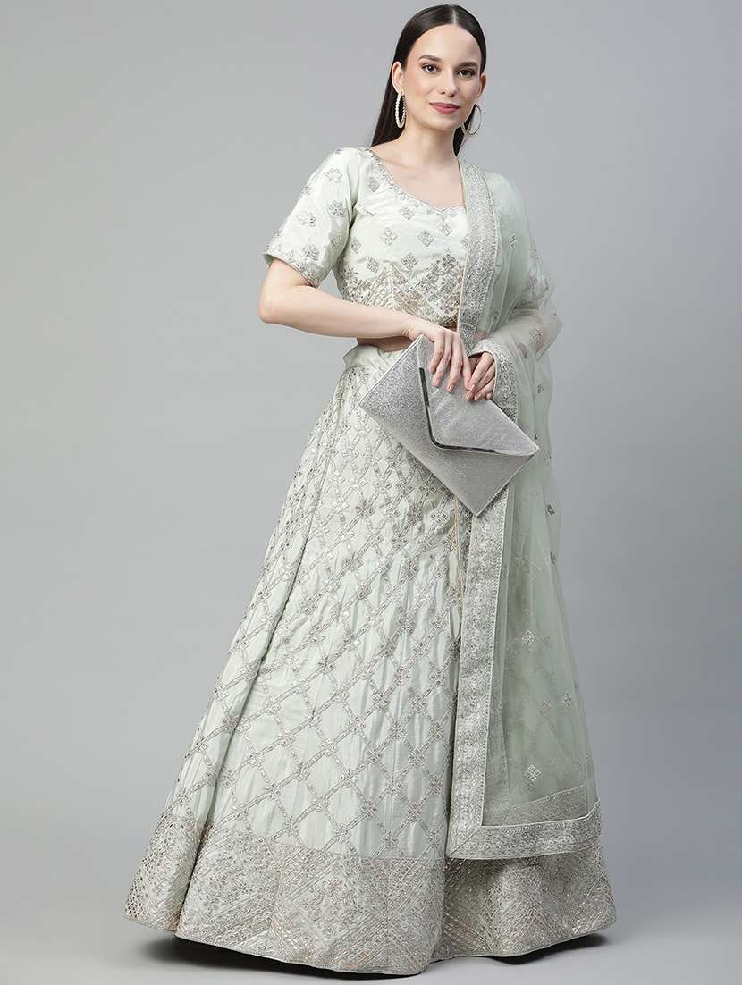 embroidered a-line lehenga