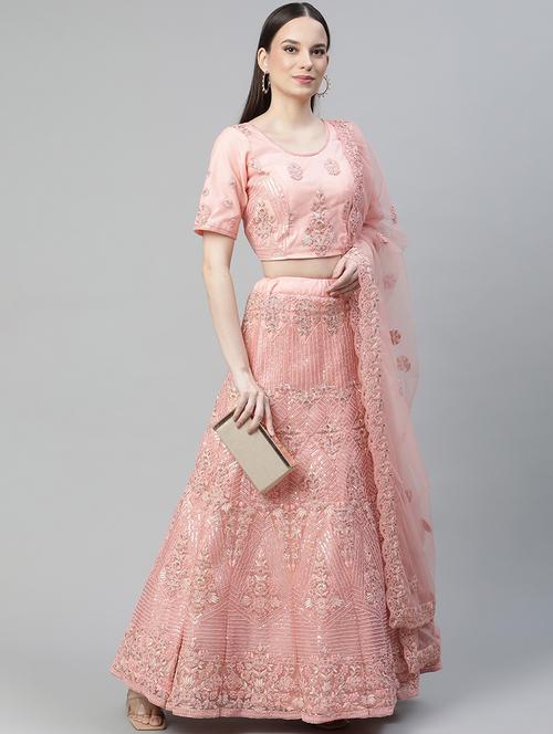 embroidered a-line lehenga - 18072839 -  Standard Image - 0