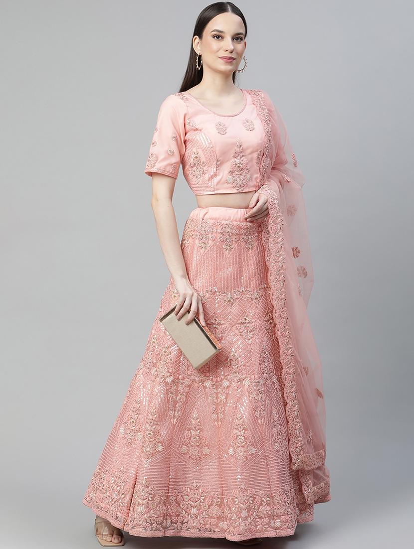 embroidered a-line lehenga - 18072839 -  Zoom Image - 0