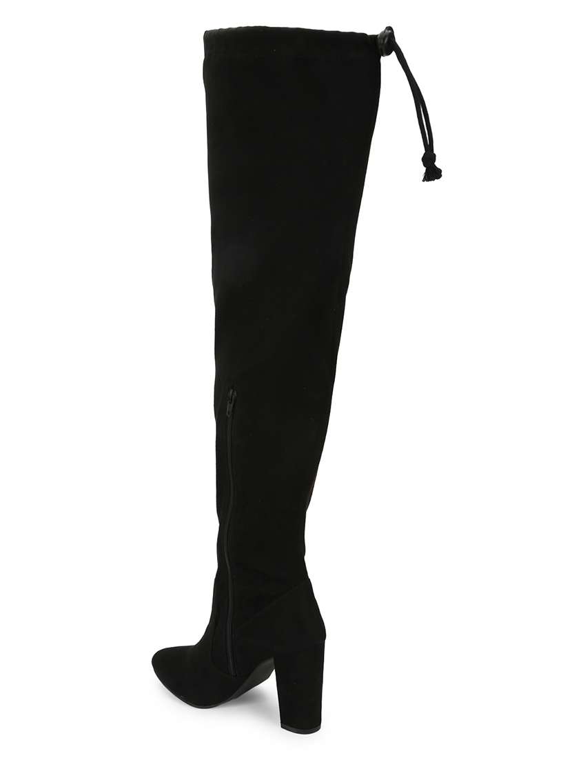 black suede knee length boots - 18075999 - Standard Image - 2