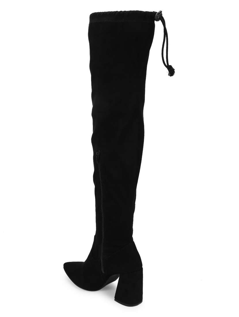 black suede knee length  boots - 18076001 -  Standard Image - 2