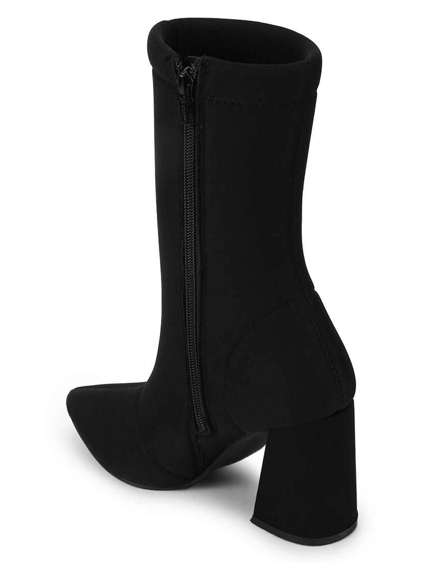 black canvas calf  boots - 18076002 -  Standard Image - 2