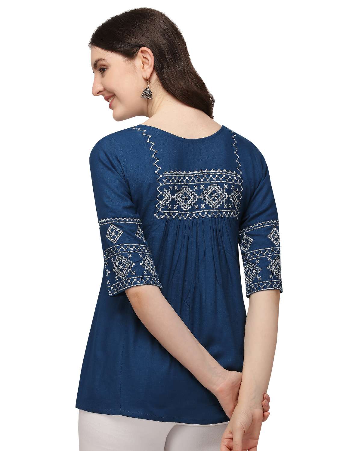 blue rayon regular tunic - 18076044 -  Standard Image - 2