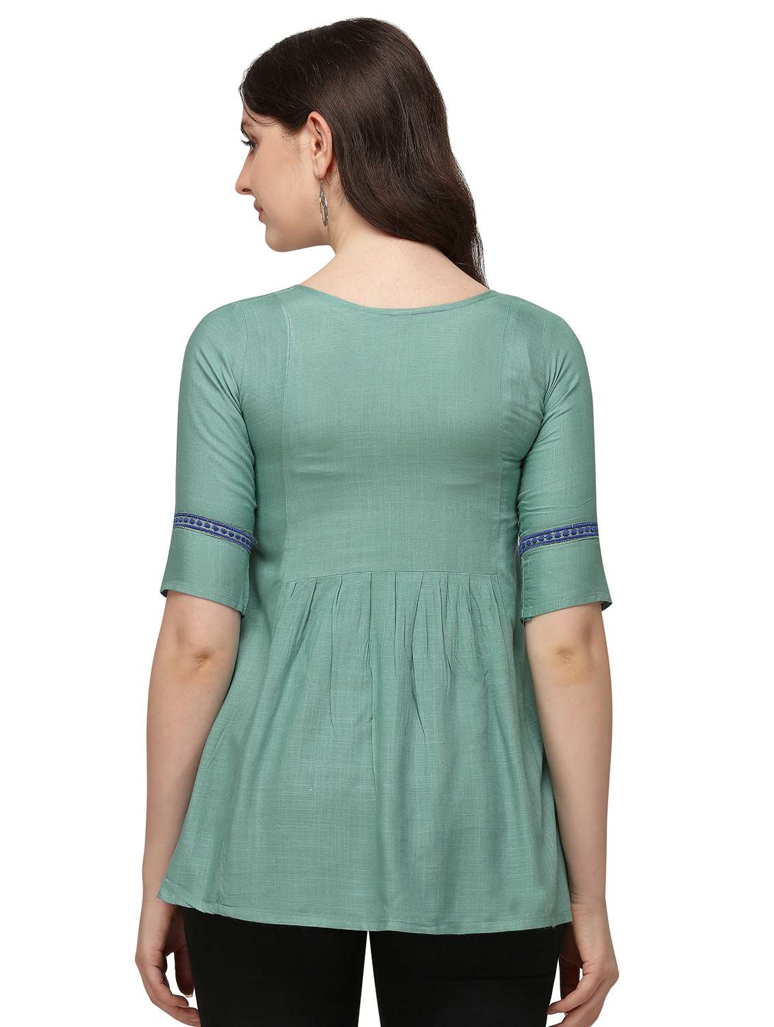 light blue rayon regular tunic - 18076046 -  Standard Image - 2