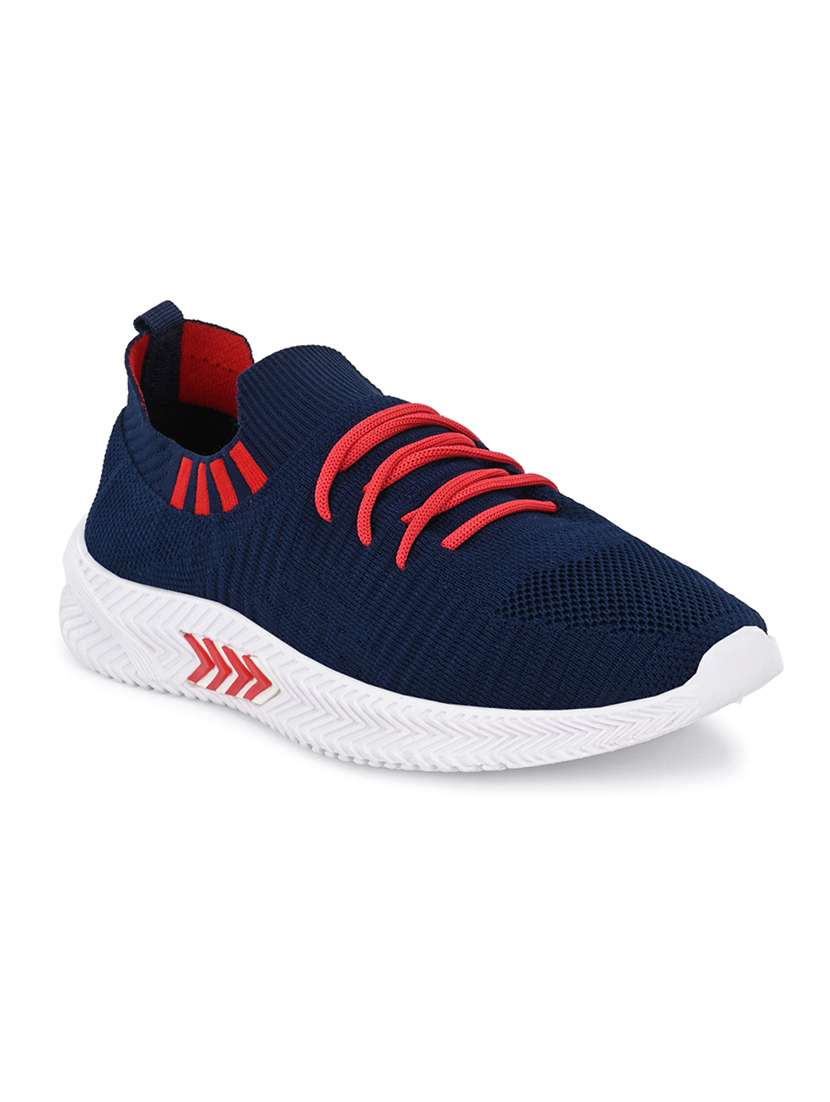 blue lace up sport shoe