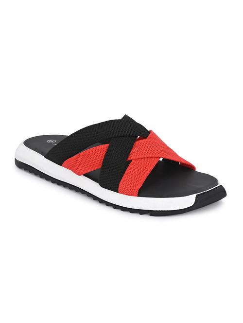 black fabric slip on slippers - 18076181 - Standard Image - 0