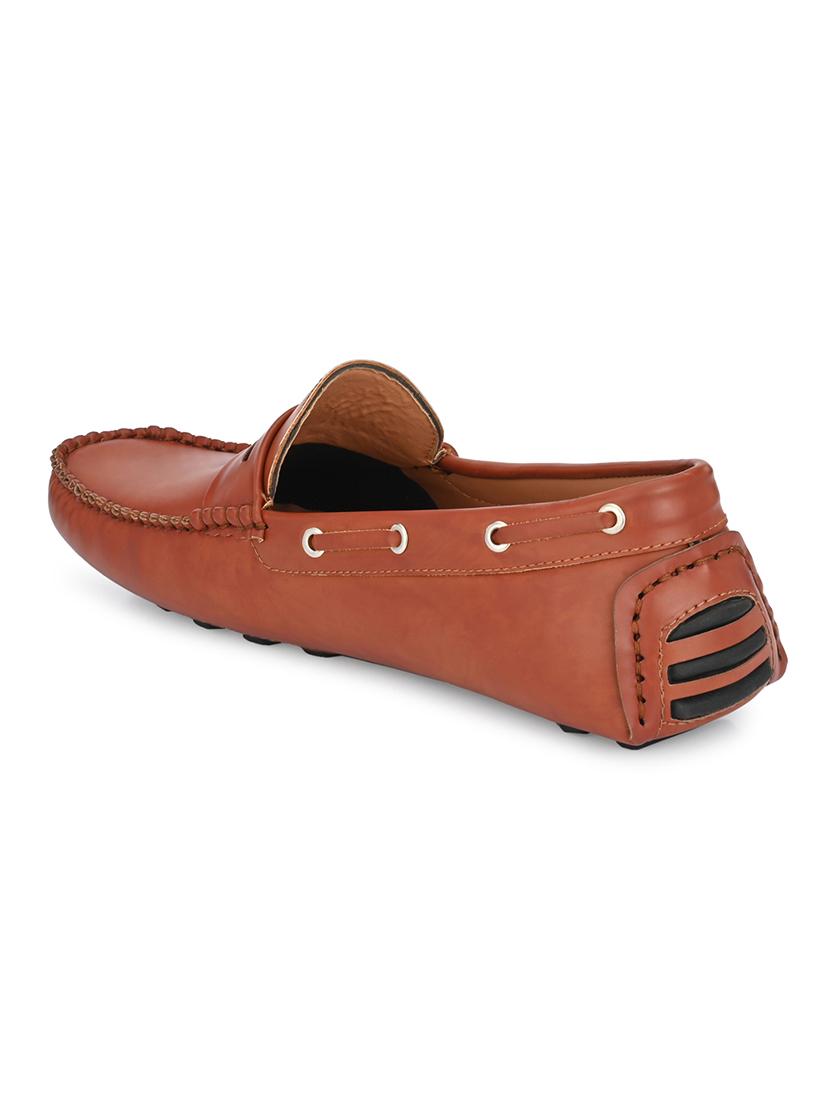 tan synthetic slip on loafers - 18076193 - Standard Image - 2