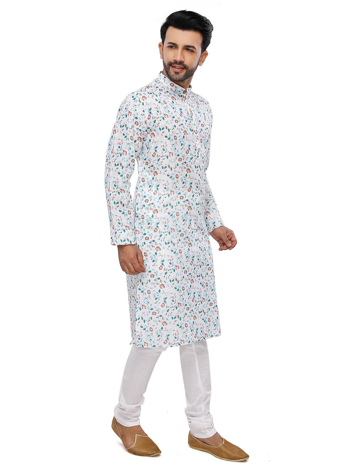 floral kurta pyjama ethnic wear set - 18076629 - Standard Image - 2