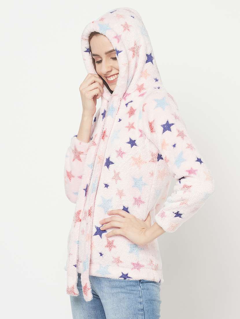 hooded neck printed sweatshirt - 18076859 - Standard Image - 2