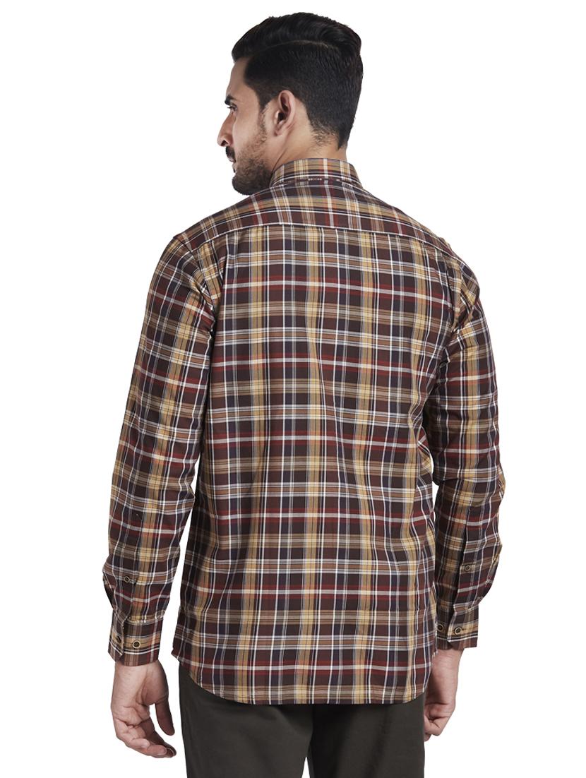 maroon checkered casual shirt - 18077617 - Standard Image - 2