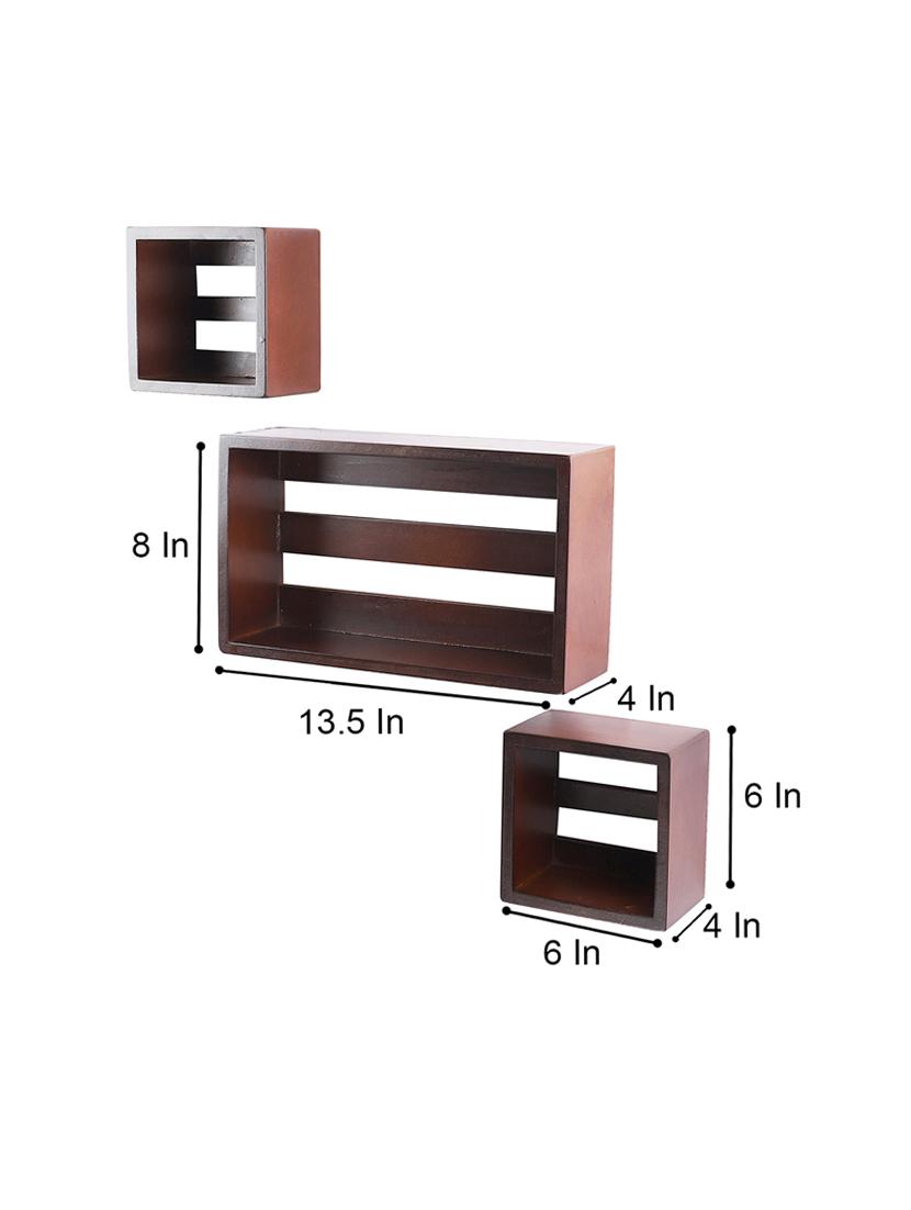 home sparkle wall mount floating wall shelves bed room, living room, office, restaurant, home décor set of 3 (black) - 18078275 - Standard Image - 2