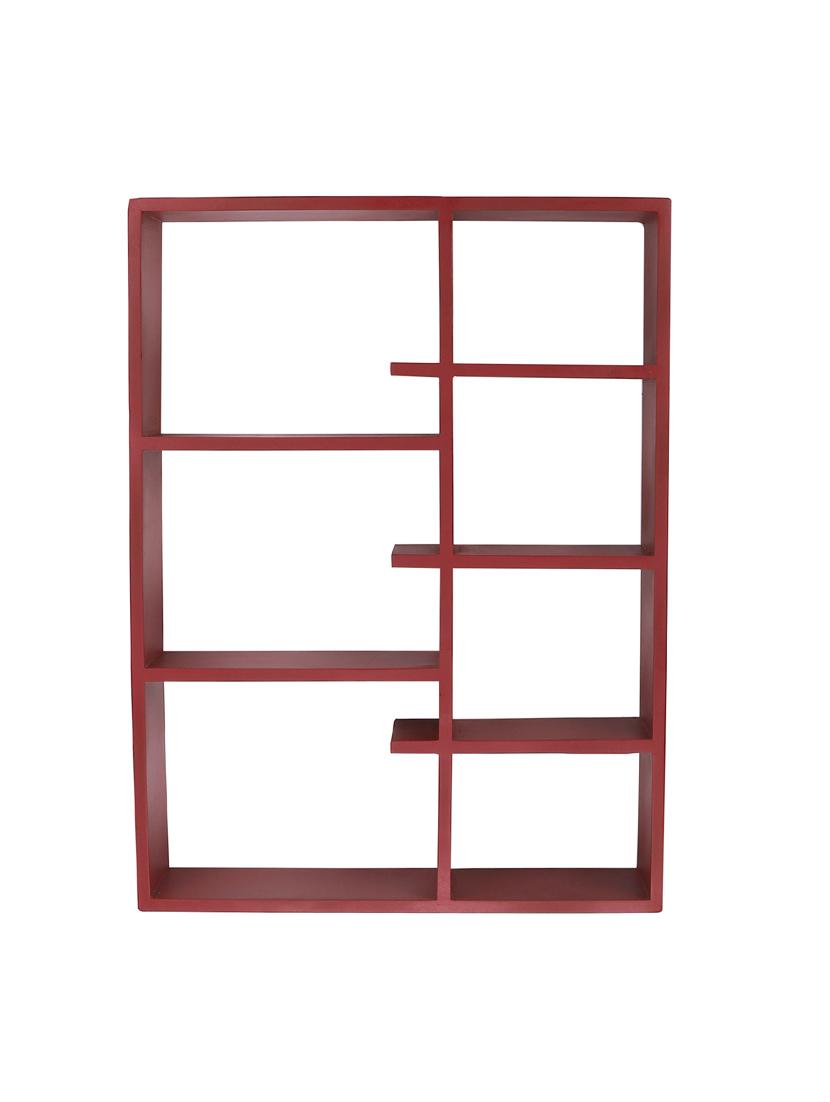 home sparkle engineered wood multipurpose seven partition compartment wall shelf rack (black) - 18078287 - Standard Image - 2