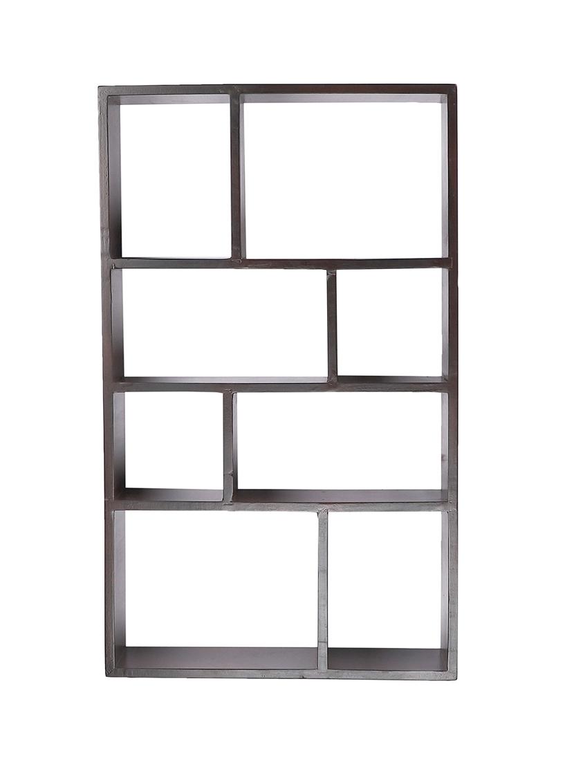 home sparkle engineered wood multipurpose eight partition compartment wall shelf rack (black) - 18078290 - Standard Image - 2