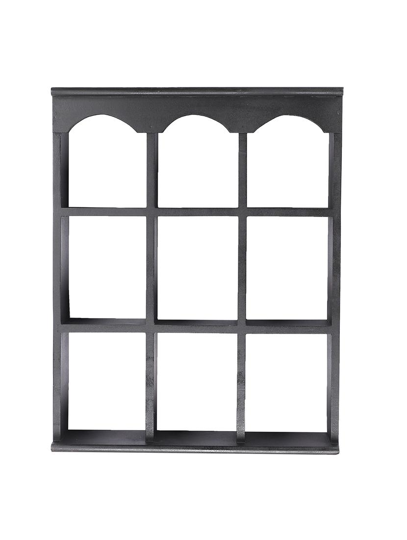 home sparkle engineered wood multipurpose nine partition compartment wall shelf rack (black) - 18078294 - Standard Image - 2
