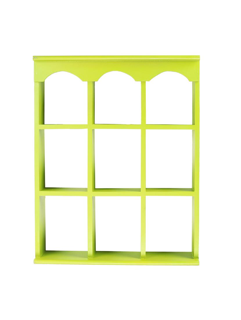 home sparkle engineered wood multipurpose nine partition compartment wall shelf rack (black) - 18078298 - Standard Image - 2