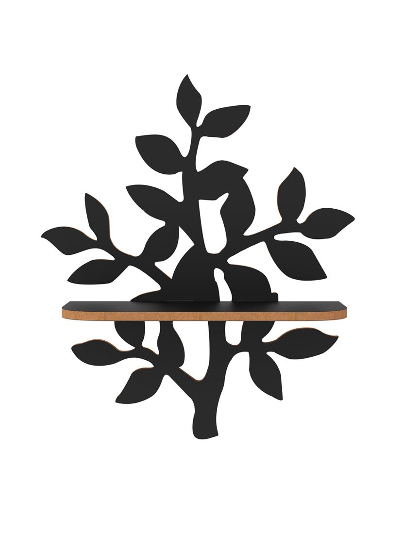 home sparkle tree shaped wall shelf mdf wall shelf rack wall mounted floating shelves (dark brown) - 18078306 - Standard Image - 2