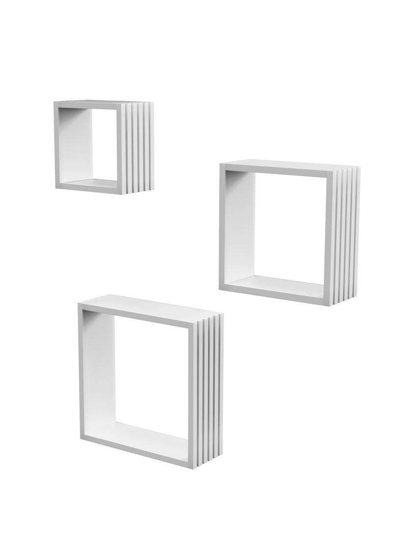 home sparkle louvers design wall mounted floating shelves for living room, bedroom set of 3(black) - 18078321 - Standard Image - 2