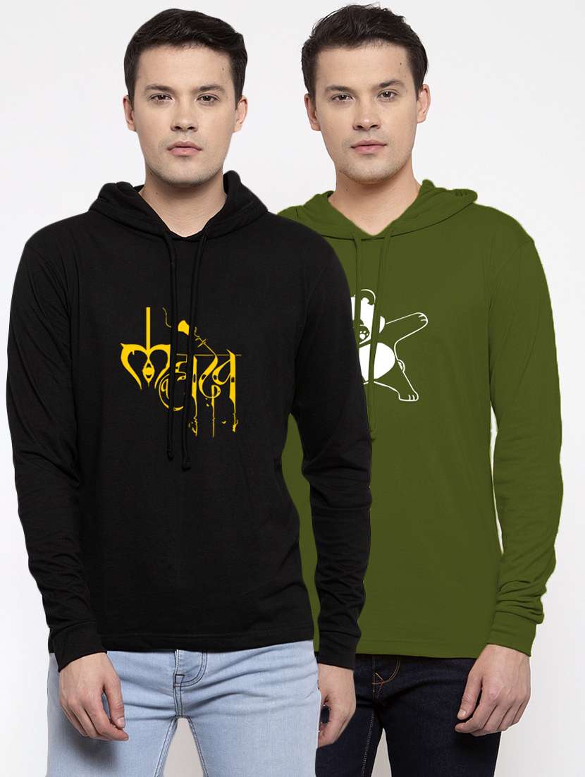men pack of 2 printed t-shirt combos