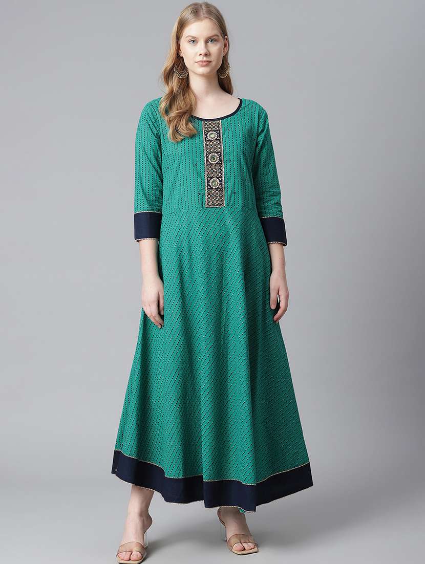 embellished detail printed a-line dress