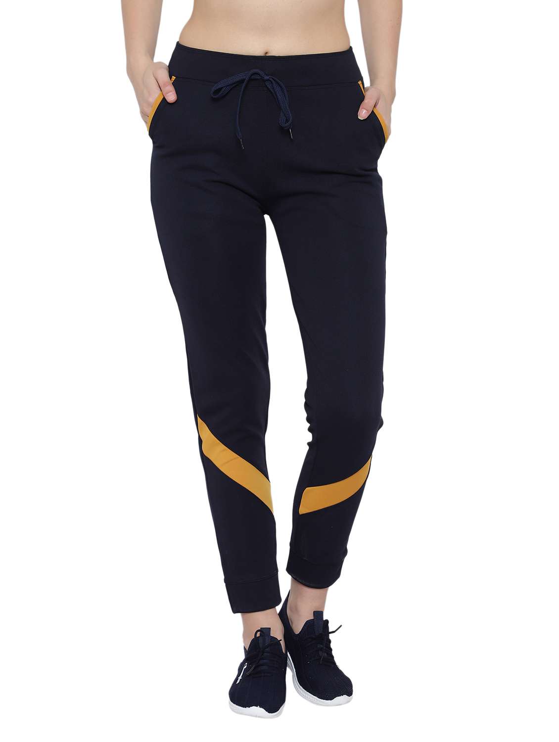 drawstring waist solid track pant