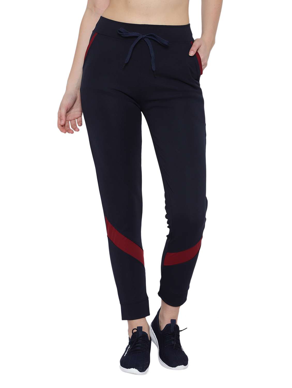 drawstring waist solid track pant