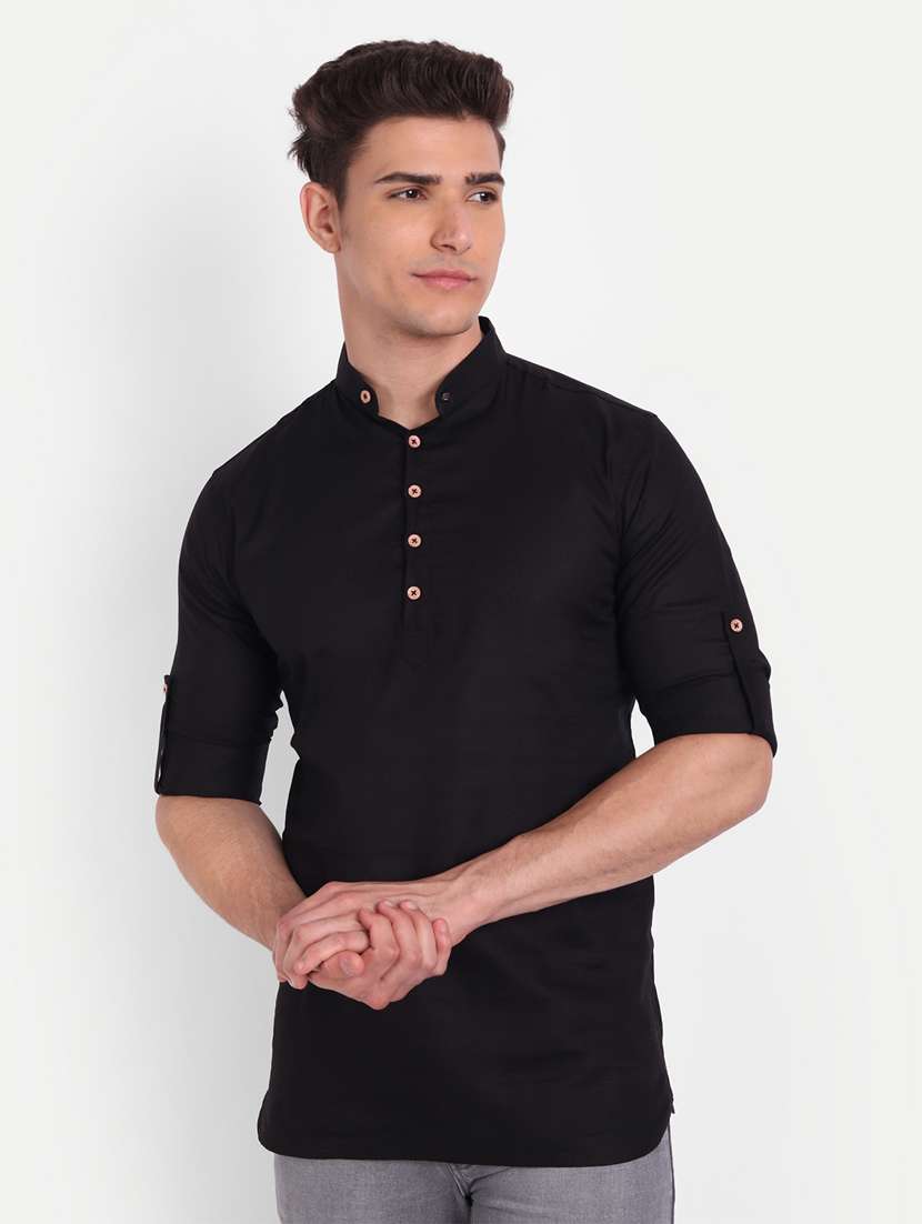black solid kurta