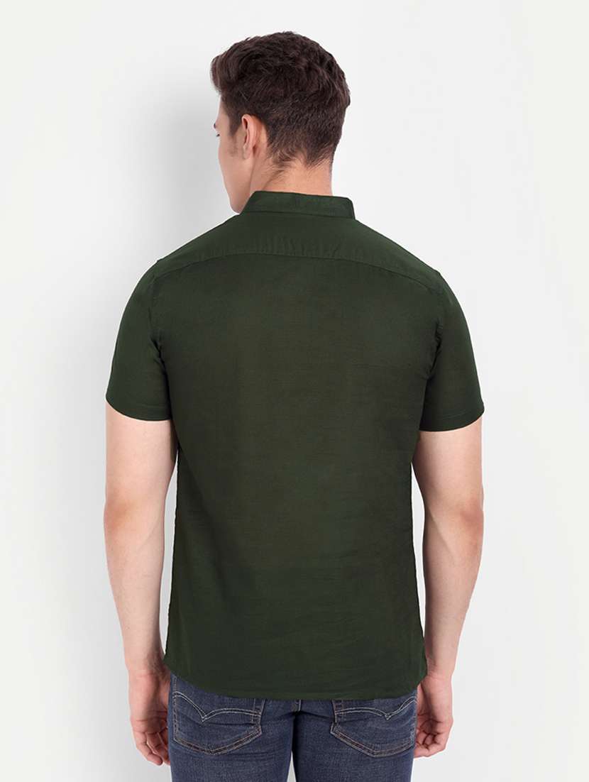 bottle-green solid kurta - 18079852 -  Standard Image - 2