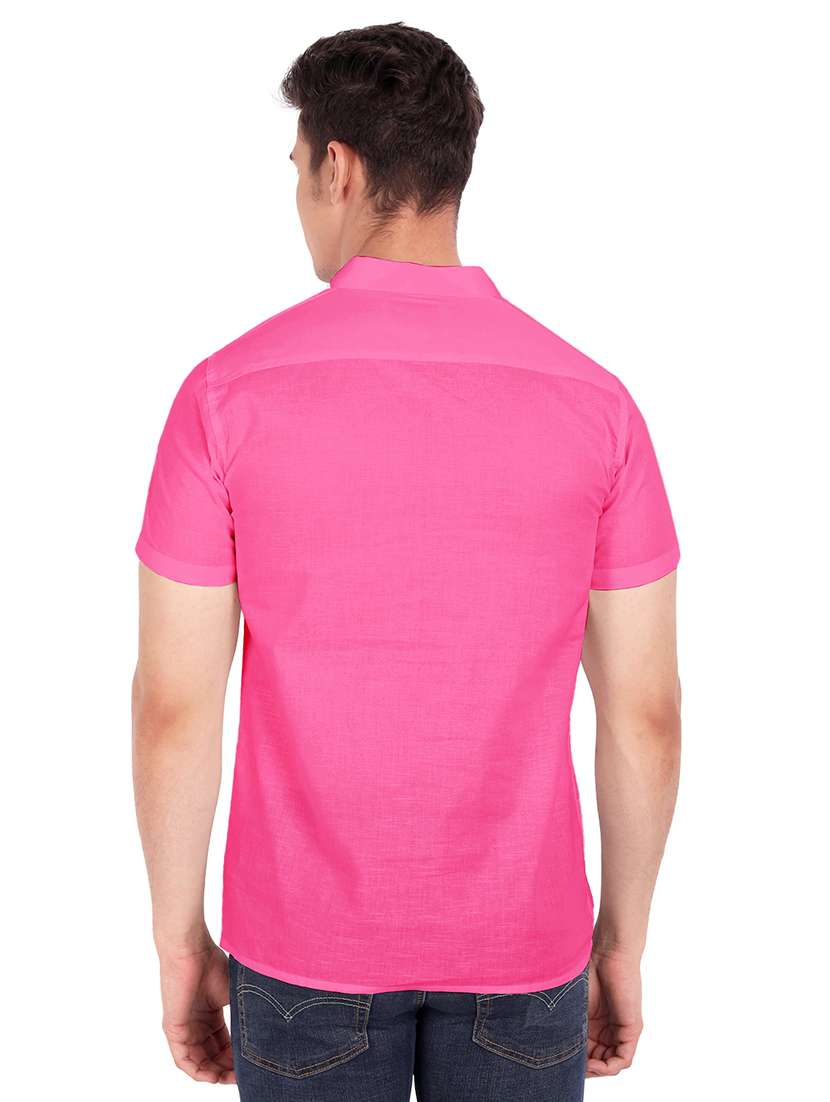 pink solid short kurta - 18079869 -  Standard Image - 2