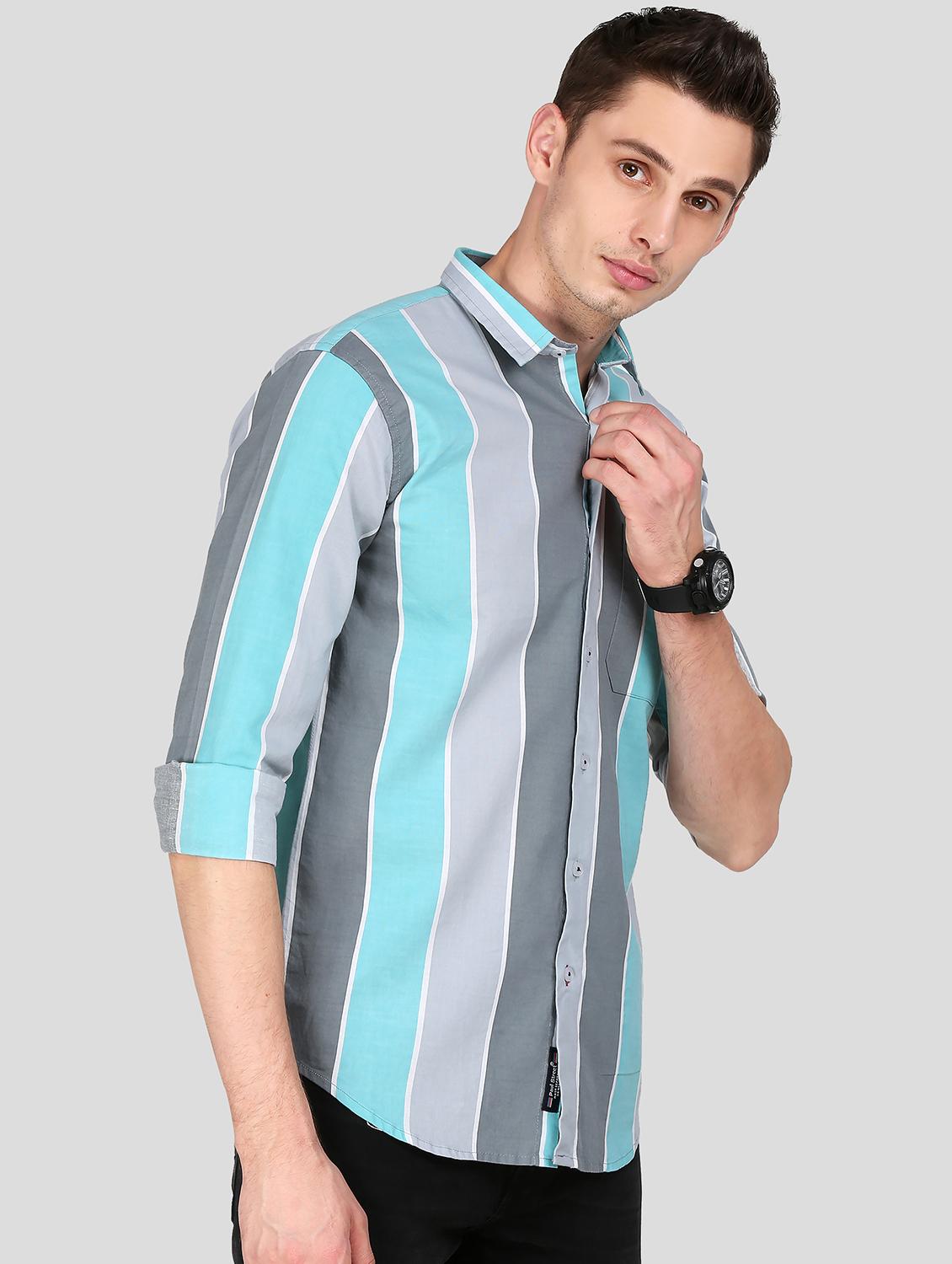 blue stripes casual shirt - 18079958 - Standard Image - 2