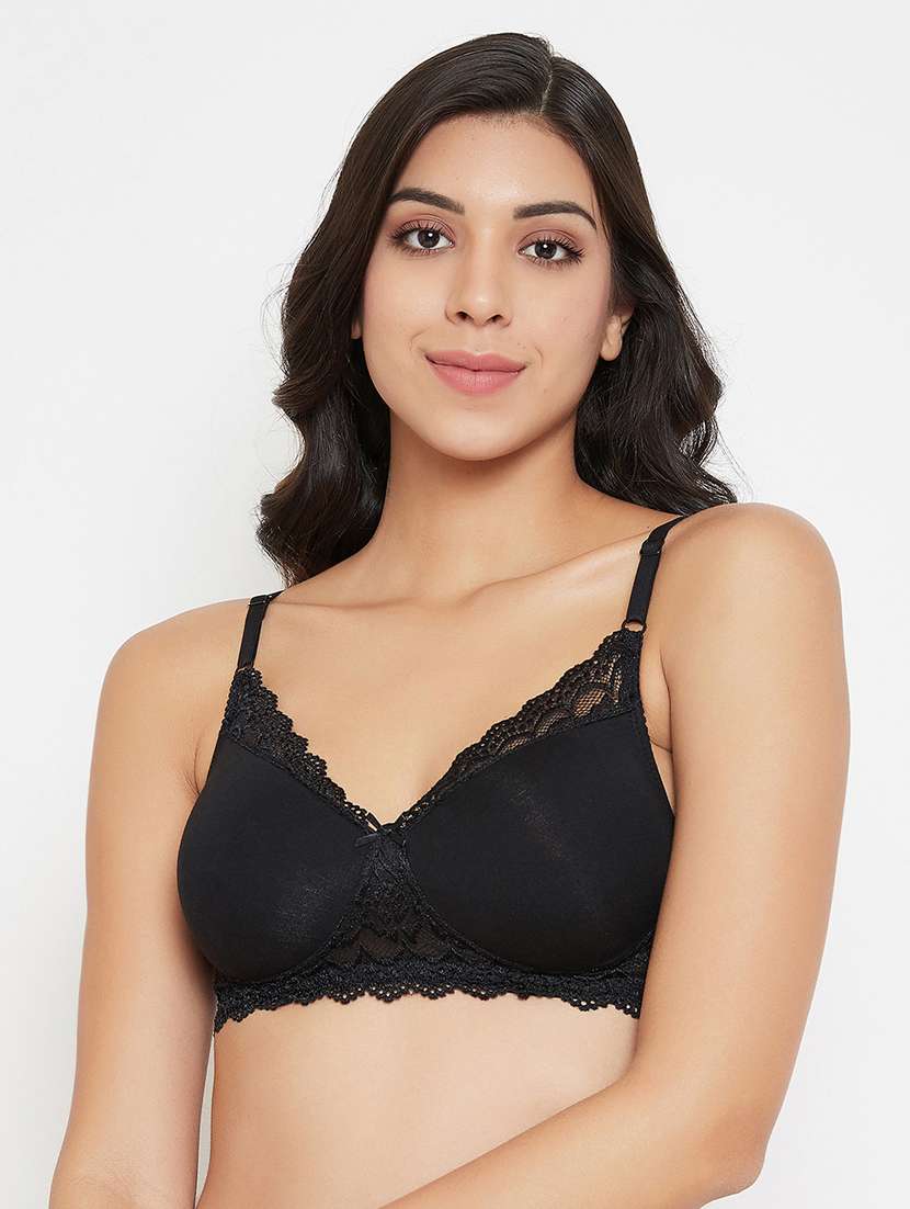 black solid regular bra