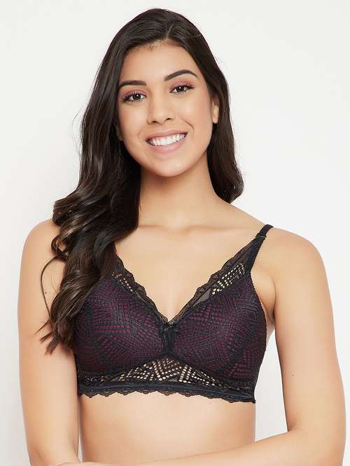 black lace plunge bra - 18080238 - Standard Image - 0