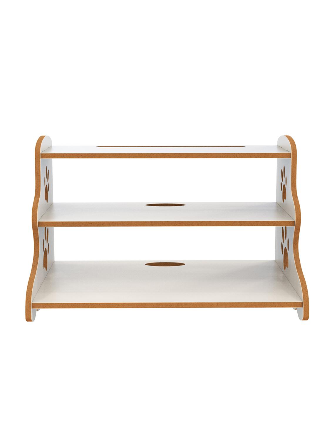 home sparkle mdf wall shelve | wall mounted floating 3 tier wall shelf / set top box holder (dark brown) - 18080946 - Standard Image - 2