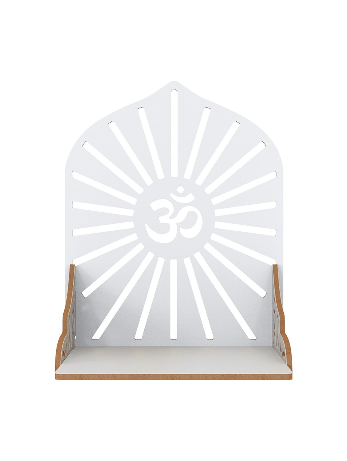 home sparkle engineered wood mandir om wall hanging | wall mounted floating shelf (dark brown) - 18080952 - Standard Image - 2