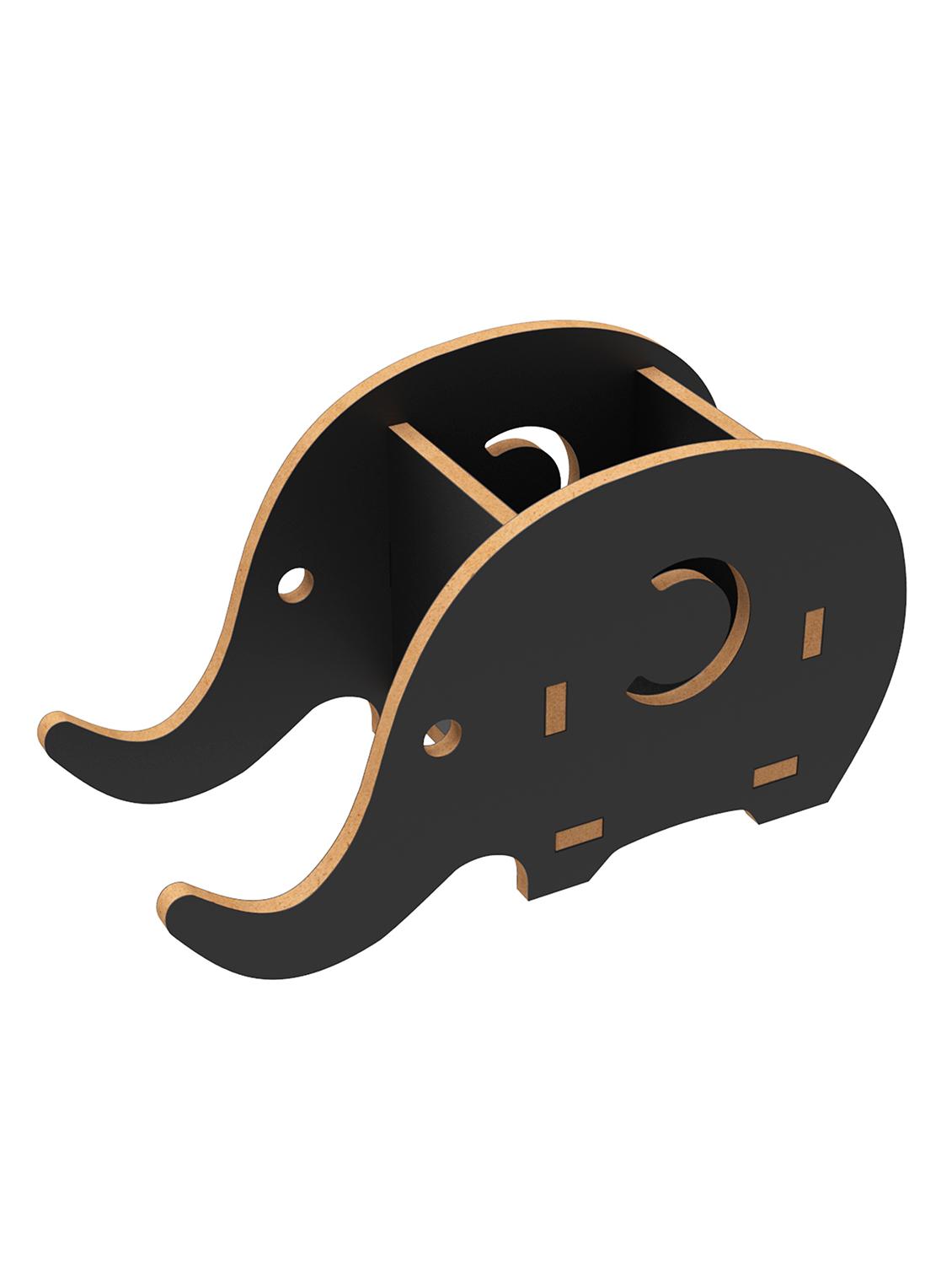 home sparkle elephant shape mdf designer remote control holder stand organizer (dark brown) - 18080962 - Standard Image - 2