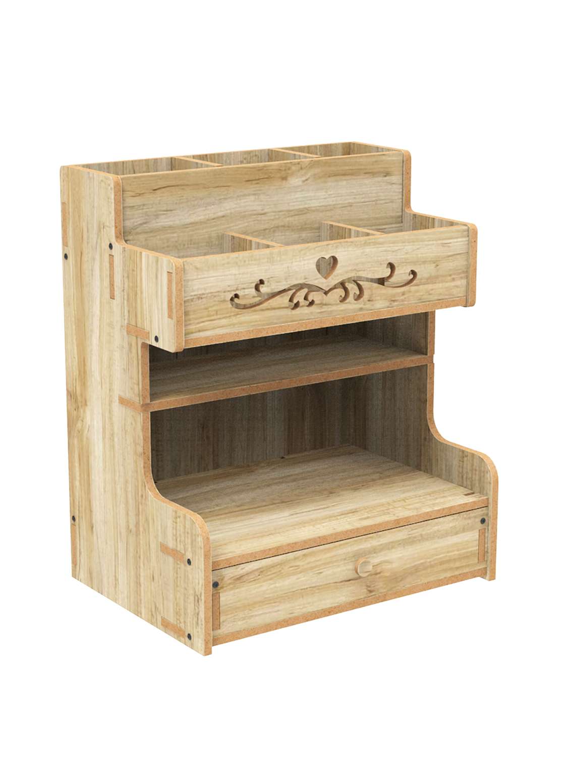 home sparkle office desk organiser and accessories, multi-functional stationary supplies desktop organizer set (dark brown) - 18080977 -  Standard Image - 2