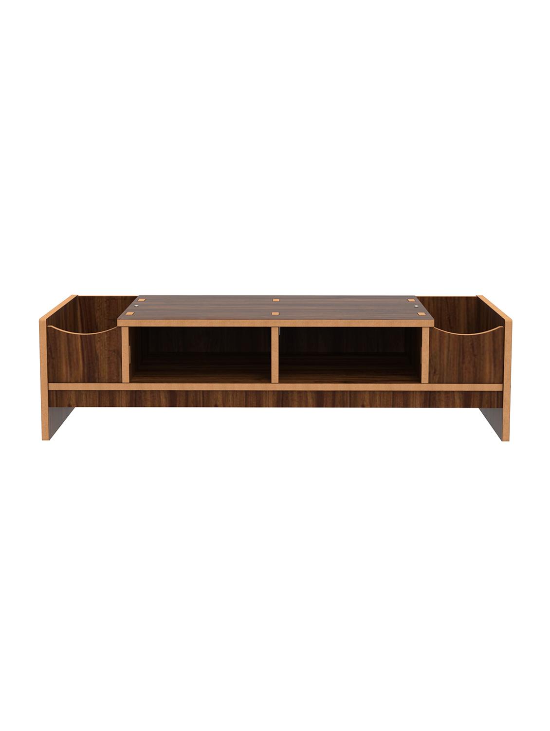 home sparkle mdf desktop monitor stand computer screen riser shelf table drawer - dark brown - 18080984 - Standard Image - 2