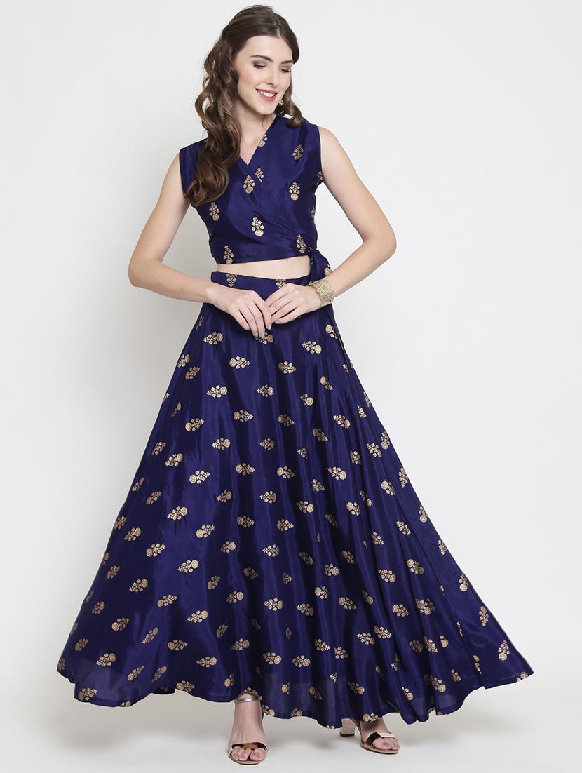blue flared lehenga - 18081215 -  Zoom Image - 0