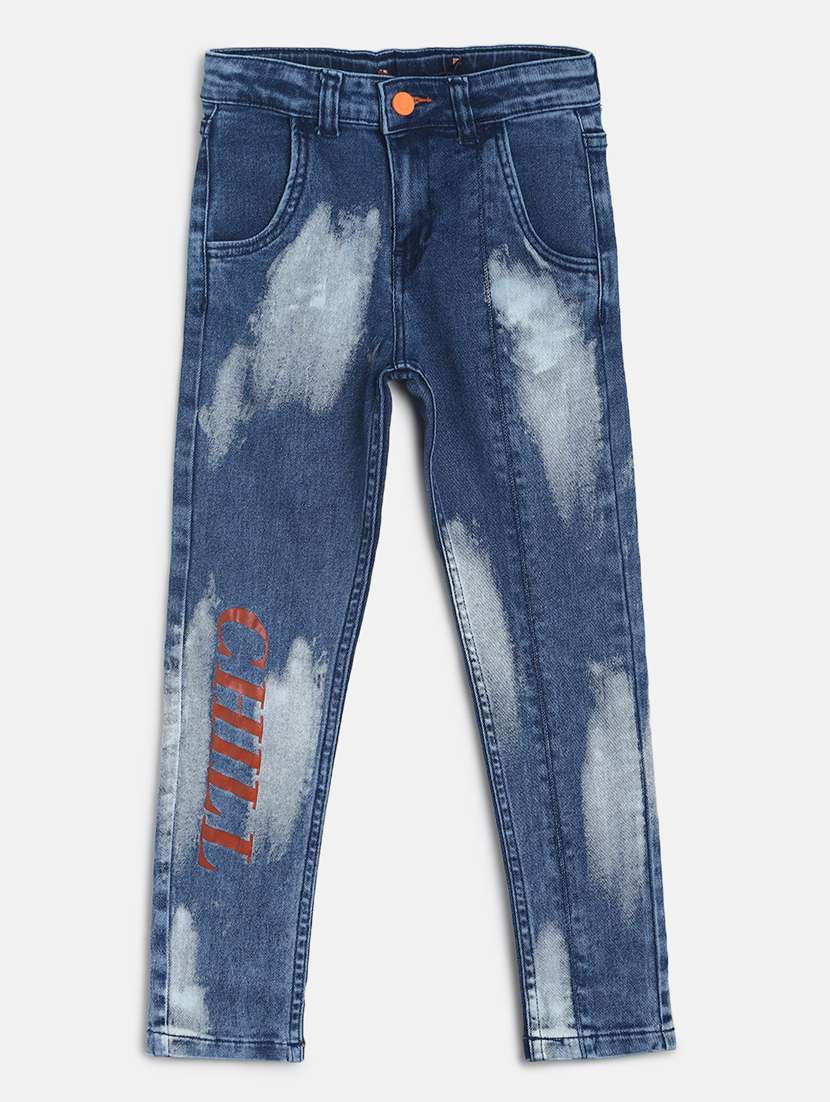 boy's printed slim fit jeans
