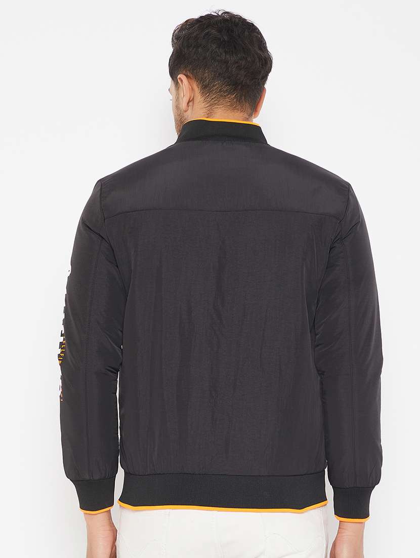 black solid bomber jacket - 18081399 -  Standard Image - 2