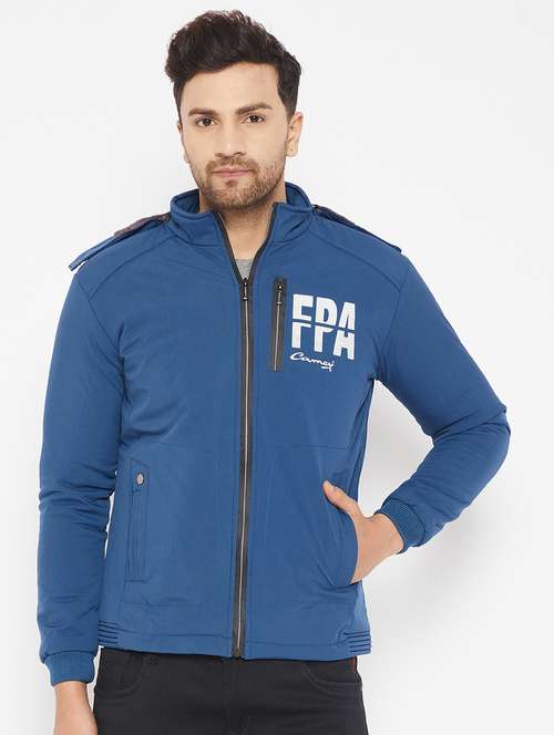 blue chest printed jacket - 18081462 -  Standard Image - 0