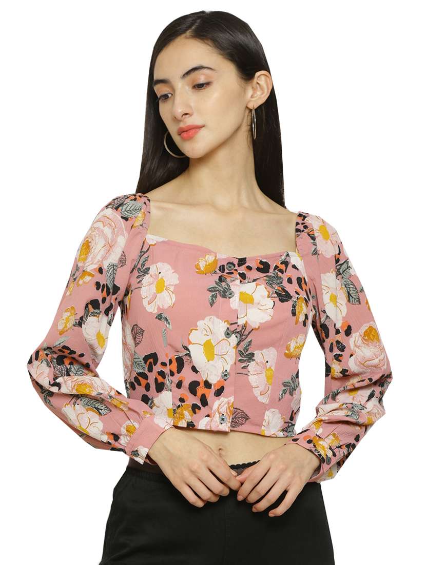 women's crop square neck top