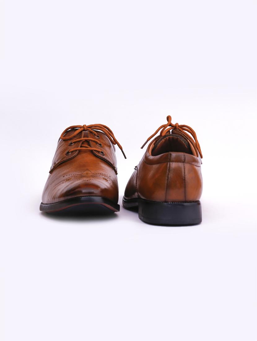 tan leatherette laceup brouges - 18082128 - Standard Image - 2