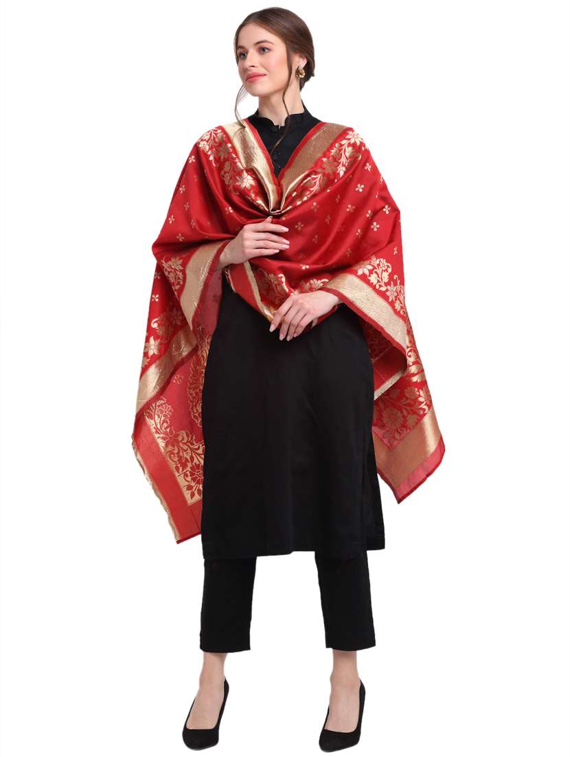 floral woven dupatta