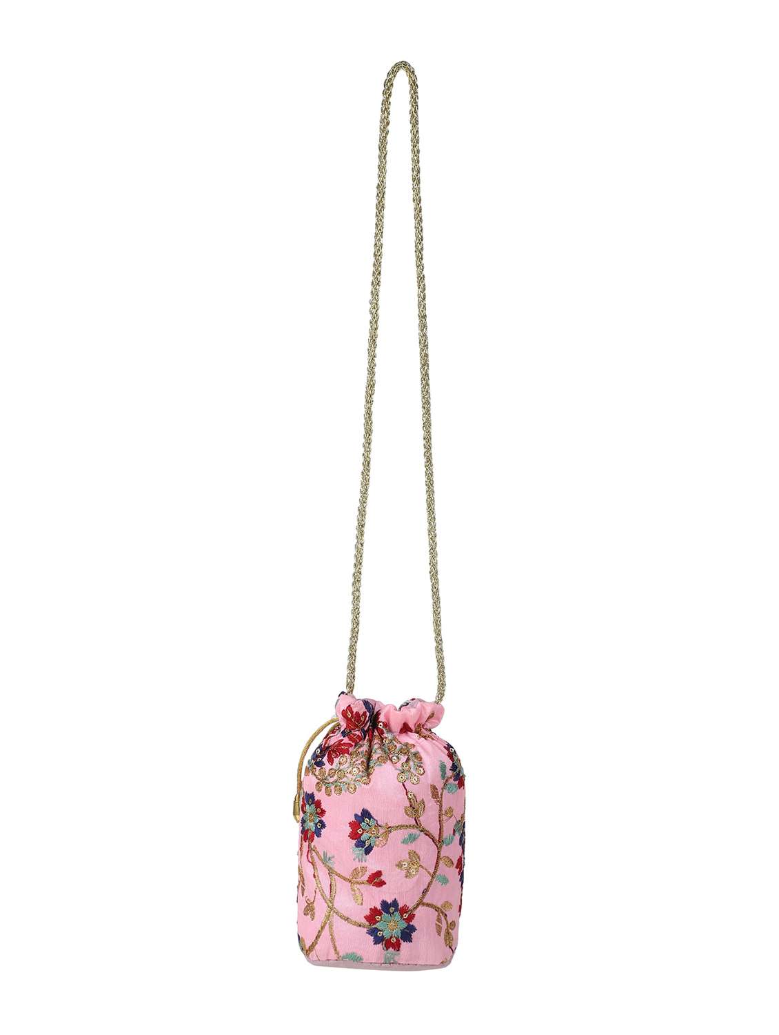 pink cotton polyester blend ethnic potli - 18082799 -  Standard Image - 2