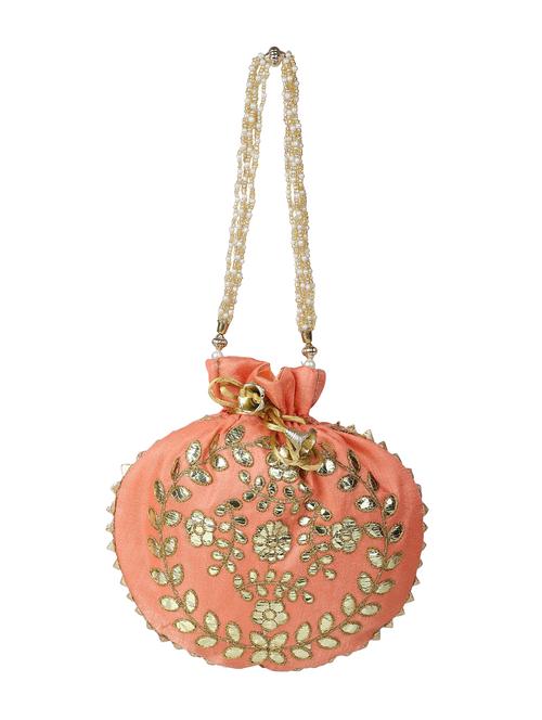pink cotton polyester blend ethnic potli - 18082802 -  Standard Image - 0
